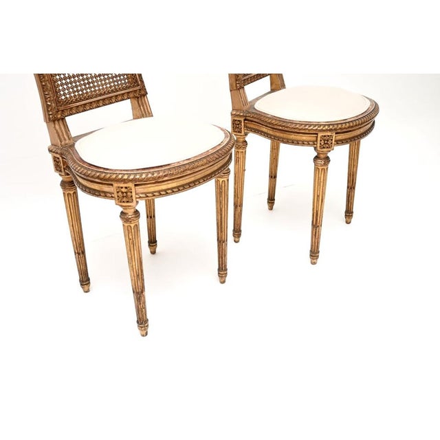 Wood Antique French Gilt Wood Side Chairs, 1890, Set of 2 For Sale - Image 7 of 11