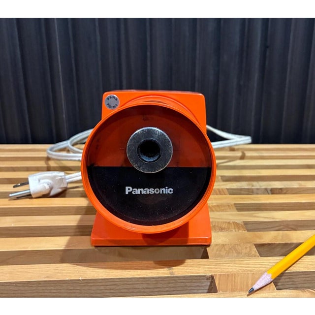 Vintage Mid Century Orange Panasonic Pencil Sharpener For Sale - Image 4 of 7