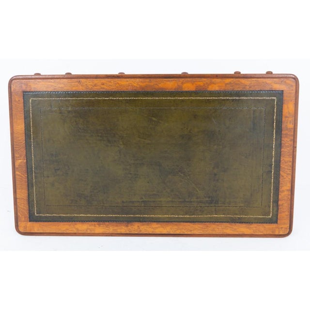 Victorian Pedestal Desk in Oak, 1860 For Sale - Image 3 of 8