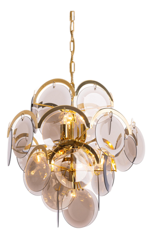 Smoked Glass Disc Chandelier from Vistosi, Italy, 1960s