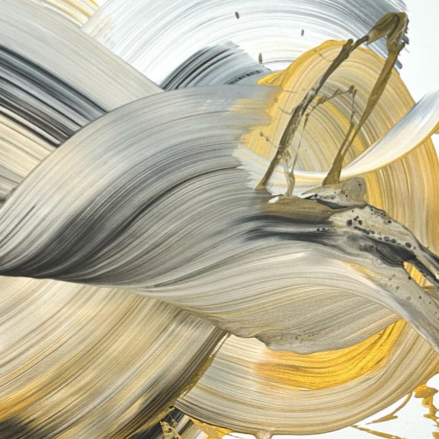 Abstract Contemporary Abstract Acrylic on Canvas Painting “Como Una Ola" by Nikolaos Schizas For Sale - Image 3 of 5