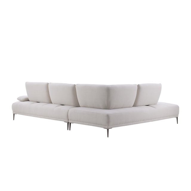 Ivory Manhattan Left-Chaise Sectional Sofa With Adjustable Backrests For Sale - Image 8 of 12