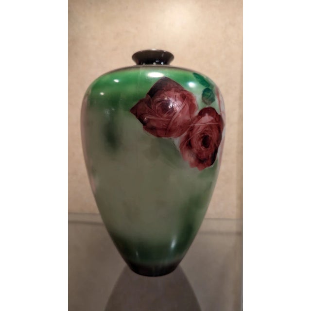 Victorian Late 19th Century Victorian Hand Painted Glass Vase For Sale - Image 3 of 8