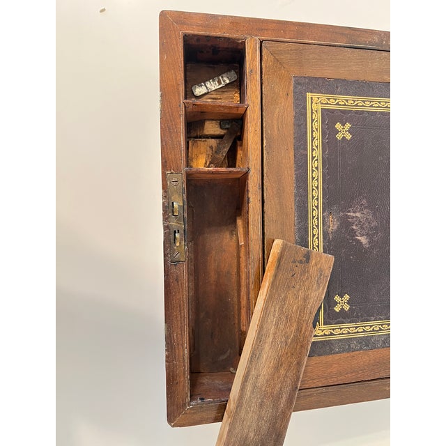 Wood Late 19th Century English Campaign Brass-Bound Mahogany Writing Slope/Travel Desk For Sale - Image 7 of 9