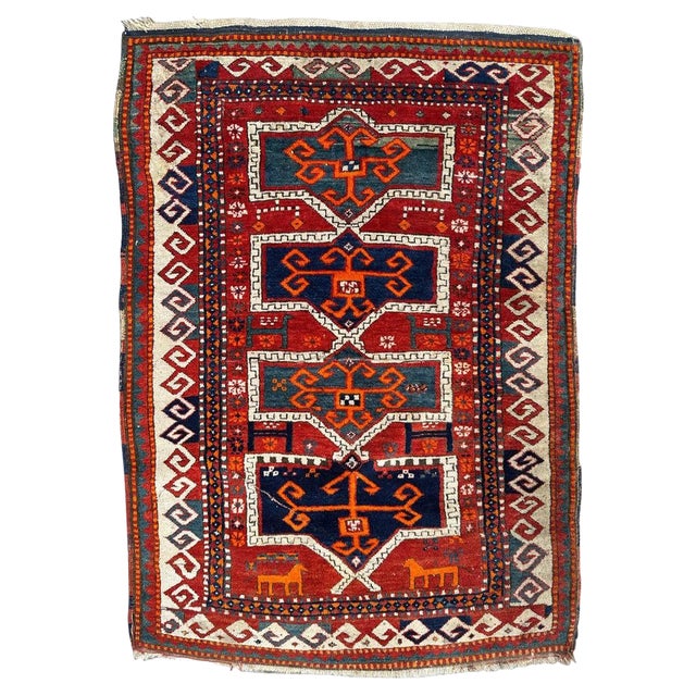 Early 20th Century Kazak Rug, 1920s For Sale