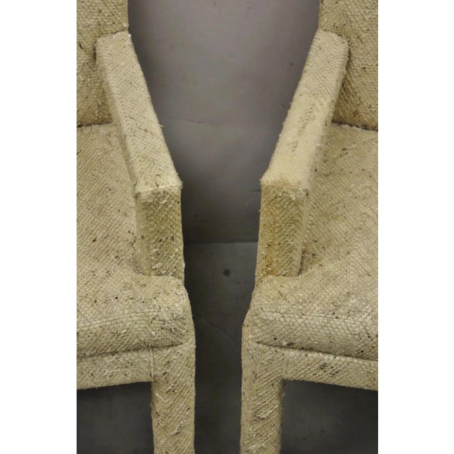 Vintage Bassett Mid Century Modern Upholstered Parson Style Lounge Chairs - Pair For Sale - Image 11 of 12