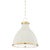 Hudson Valley Lighting Mark D. Sikes Painted No. 3 2-Light Small Pendant, Aged Brass/Off White For Sale