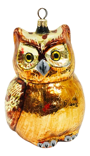 Large Hand Blown Glass Owl Christmas Ornament