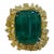 27.89 Ct Natural Colombian Emerald Cabochon & 5.73 Ct Yellow Diamond Ring 18 Kt For Sale