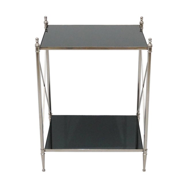 Modern Wade Square Black Mirror Side Tables a Pair, Modern Style End