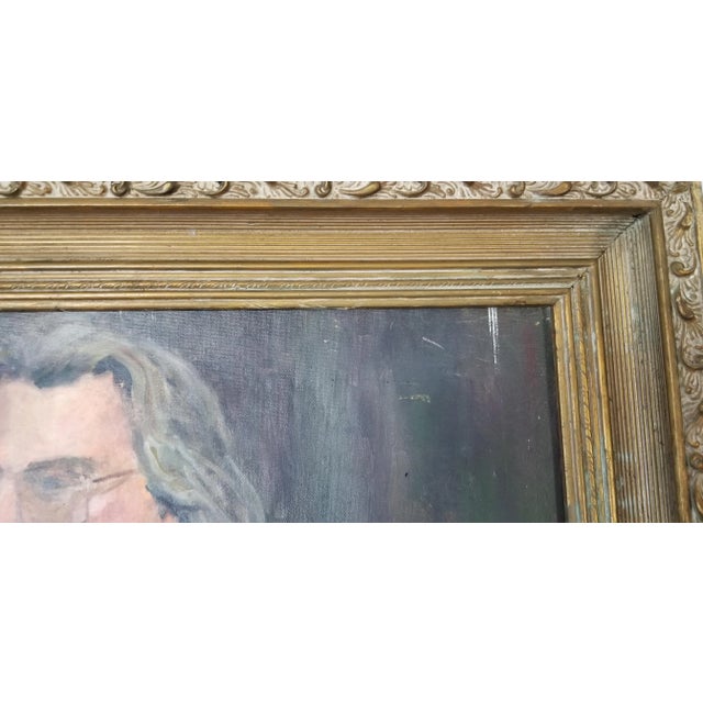 Brown 1970s Vintage Artist Study Nude Male Portrait Oil Painting For Sale - Image 8 of 11