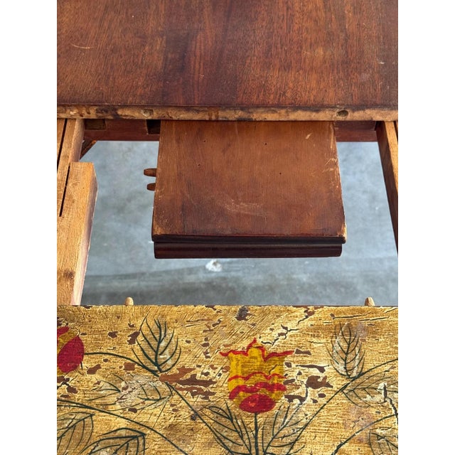 Antique Scandinavian Painted Folk Art Dining Set For Sale - Image 9 of 12