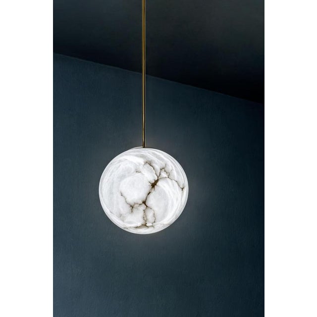 Contemporary Moon 28 Pendant Lamp by United Alabaster For Sale - Image 3 of 14