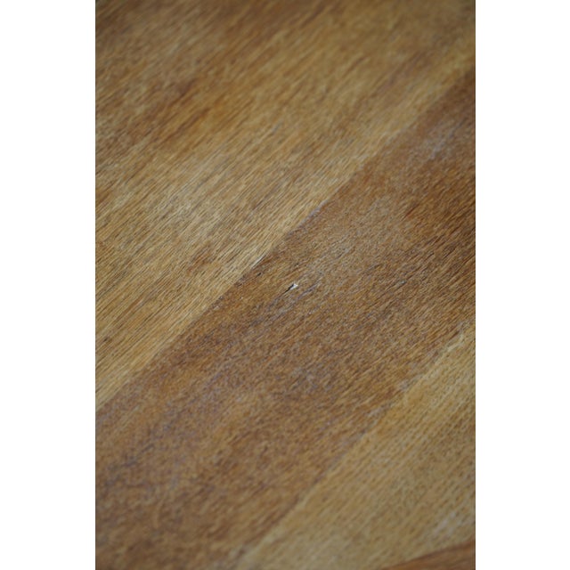 Mid-Century Modern French Triangular Brutalist Dining Table in Oak, 1960s For Sale - Image 9 of 18