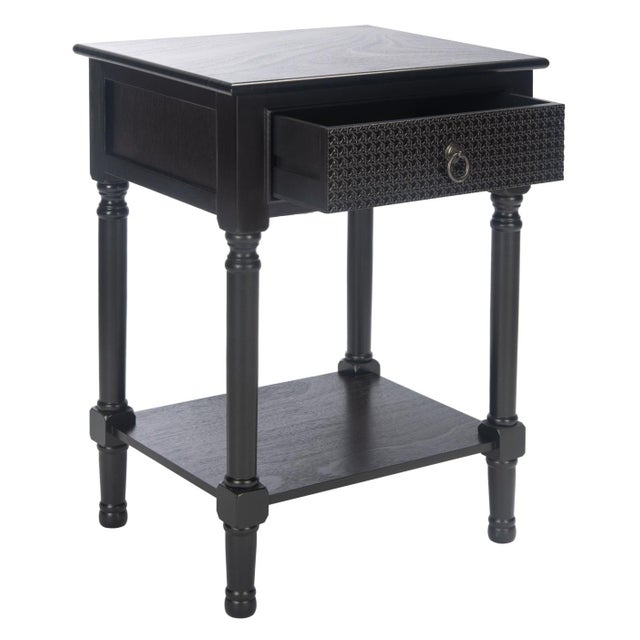 Haines 1 Drawer Accent Table in Black For Sale - Image 10 of 11