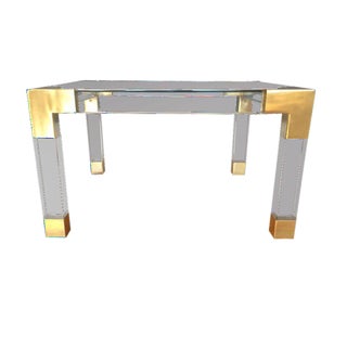 Nib Jonathan Adler Jacques Lucite and Brass Coffee Table For Sale