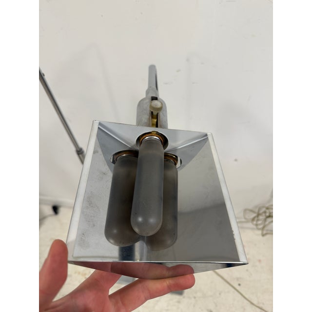 Koch & Lowy Koch & Lowy Chrome Adjustable Floor Lamps - A Pair For Sale - Image 4 of 9