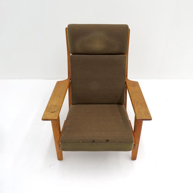 Army Green Hans J. Wegner Ge 290a High Back Lounge Chair, 1950 For Sale - Image 8 of 10