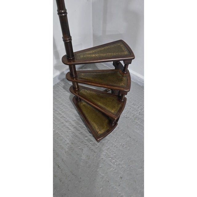 Wood Good Set Mahogany Library Steps, 1930 For Sale - Image 7 of 14