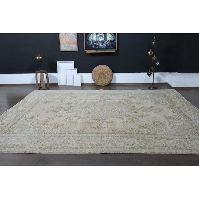 1970s Vintage Persian Handmade Wool Cotton Orange Area Rug For Sale - Image 11 of 11