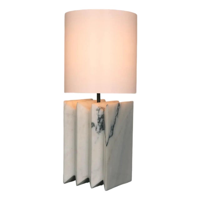 NOIR Jman Lamp with Silk Shade For Sale