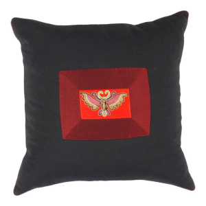 Pasargad DC Black & Red Design Pillow
