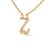 Contemporary 10K Yellow Gold Diamond Accent "Z" Initial Script Style Pendant Necklace For Sale - Image 3 of 5
