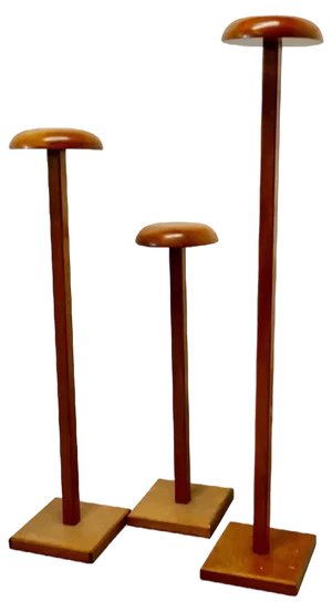 Tall Taylors Wooden Fabric Display Shop Stands, 1950, Set of 3