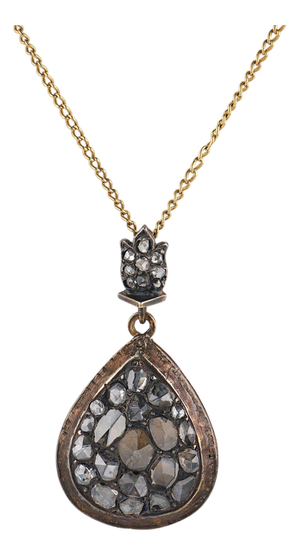 19th Century Victorian 2.50 Carat Diamond 18k Gold and Silver Necklace