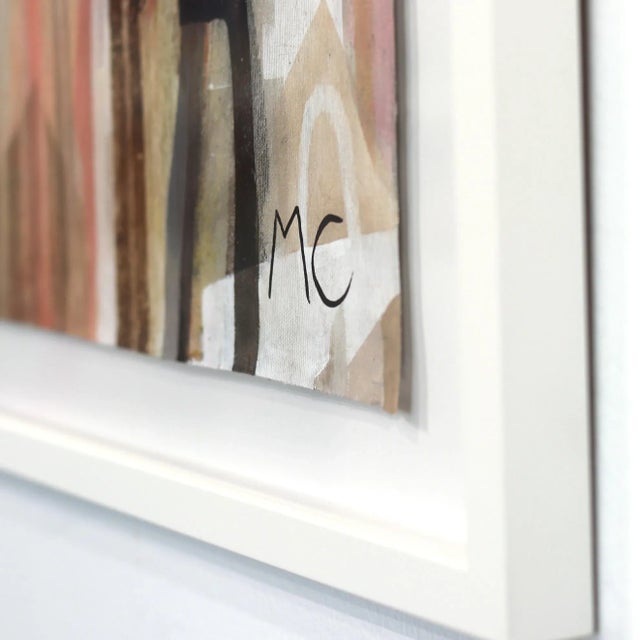 Antibes 2 - Framed Contemporary Neutral Tones Original Acrylic Painting on Canvas by Swedish Artist Maria C Bernhardsson For Sale In Los Angeles - Image 6 of 9