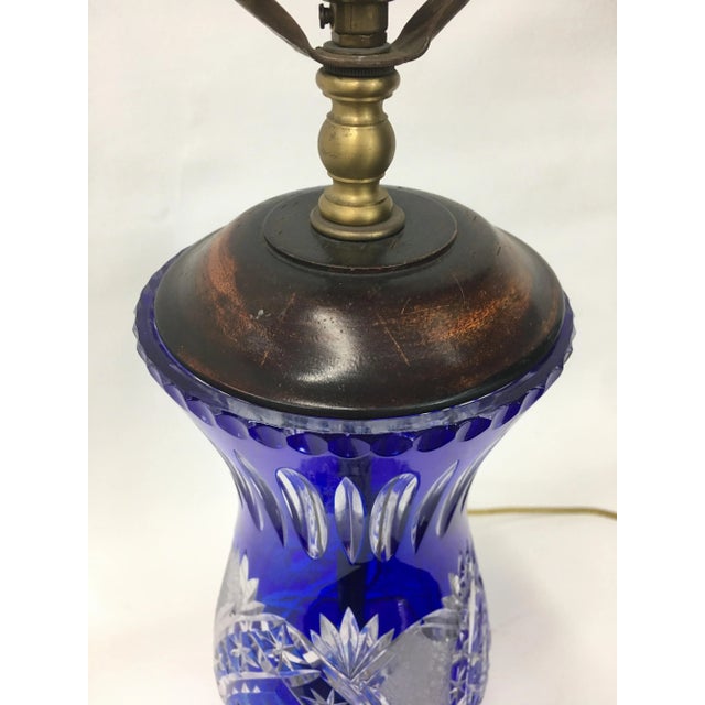 Coble blue crystal table lamp