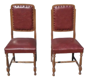 Set of Chairs with Seat and Back in Red Leather, Italy, 1980