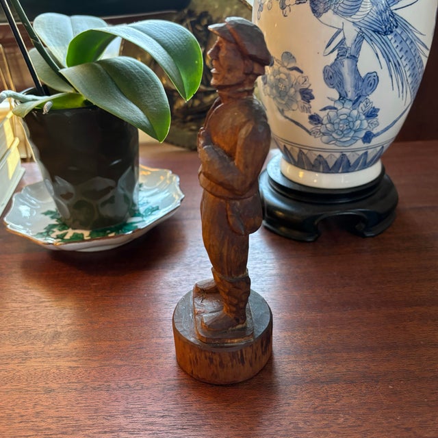 Mid 20th Century Rustic Folk Art Hand-Carved Man "Sailor" Figure For Sale - Image 4 of 5