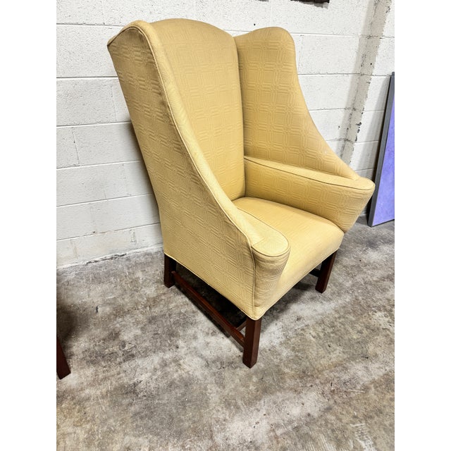 Textile Johnston Benchworks Wingback Chairs - A Pair For Sale - Image 7 of 11