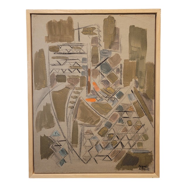 Reynold Henri Arnould, New York Subway, Early 20th Century, Canvas & Cardboard, Framed For Sale