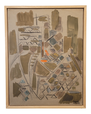 Reynold Henri Arnould, New York Subway, Early 20th Century, Canvas & Cardboard, Framed