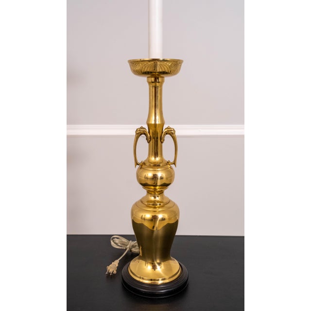 Pair Brass Hollywood Regency Style Table Lamps For Sale - Image 10 of 18
