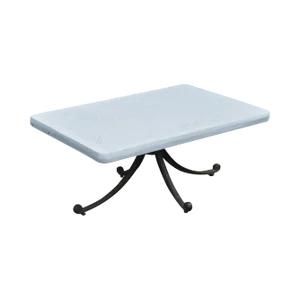 Cast Aluminum & Faux Stone Top Patio Coffee or Cocktail Table
