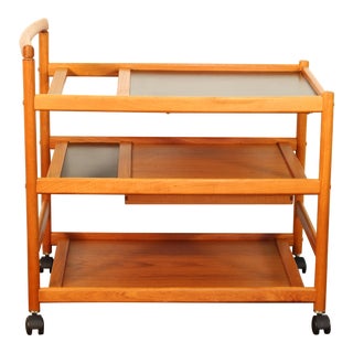Johannes Andersen for Dyrlund Teak Bar Cart For Sale