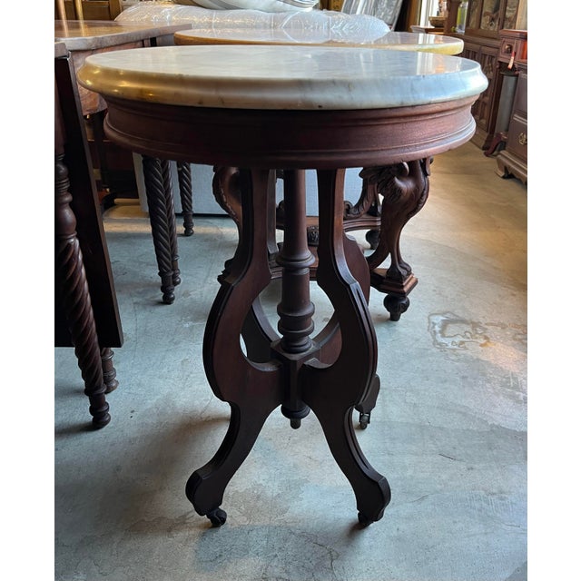 Victorian Late 19th Century Victorian Marble-Top Table For Sale - Image 3 of 7