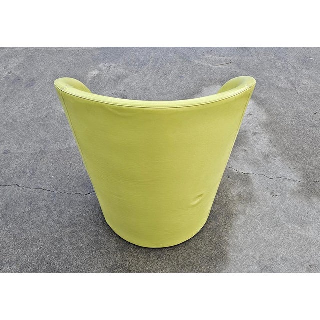 Chartreuse Intervista Club Chair in Chartreuse Leather from Poltrona Frau, Italy, 1989 For Sale - Image 8 of 15