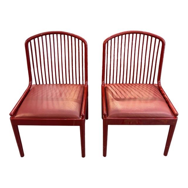 Vintage Stendig Andover Burgundy Lacquer Side Chairs - Set of 2 For Sale