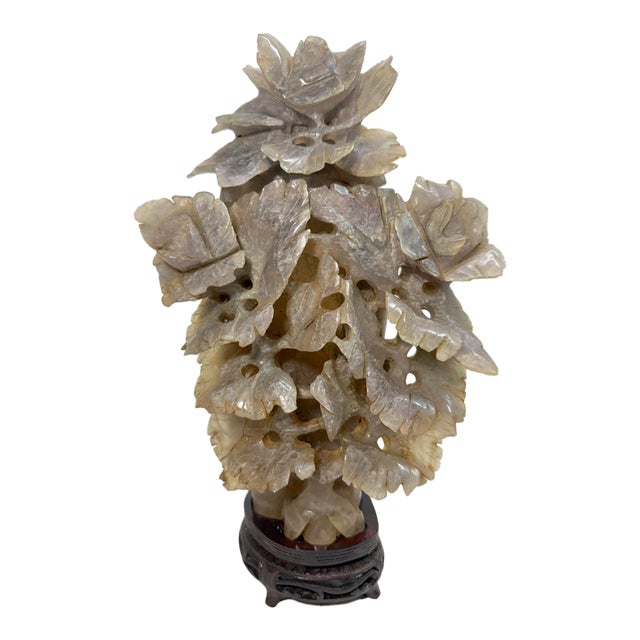 Large Antique Carved Chinese Amethyst Smokey Quartz Crystal Lidded Urn Sculpture For Sale