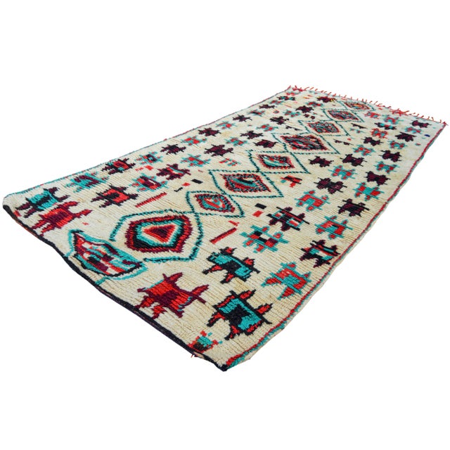 Mid 20th Century Vintage Moroccan Rug - 8'10'' X 4'2'' For Sale - Image 4 of 11