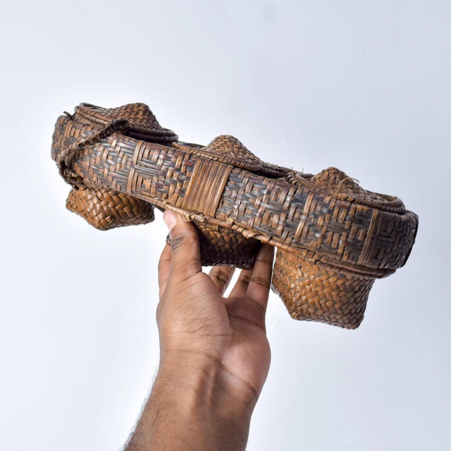 Early 20th Century Very Rare Kuba Triple Lidded Basket For Sale - Image 12 of 15