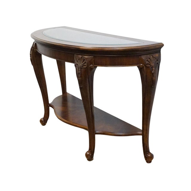 AMERICAN DREW Bob Mackie Home Classics Traditional Style 60" Demilune Accent Sofa Table w. Glass Top 583-927 33.25" High...