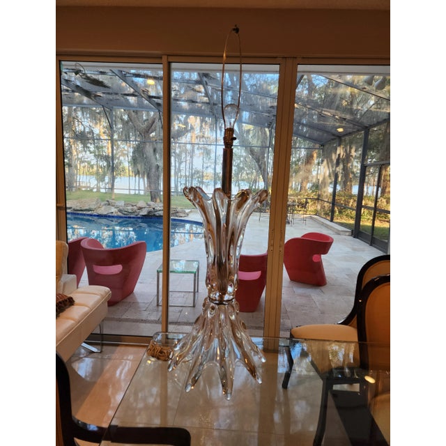 Large 1960s Mid-Century Modern Hand-Blown Murano Style Glass Sculptured Lamp For Sale - Image 13 of 13