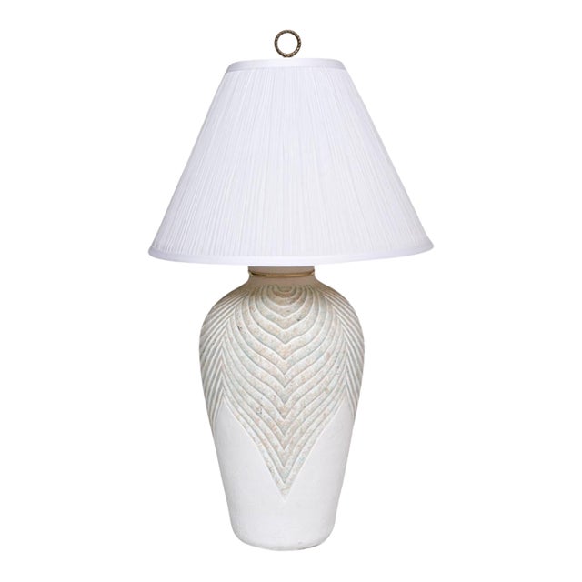 Postmodern Embossed Plaster Table Lamp For Sale