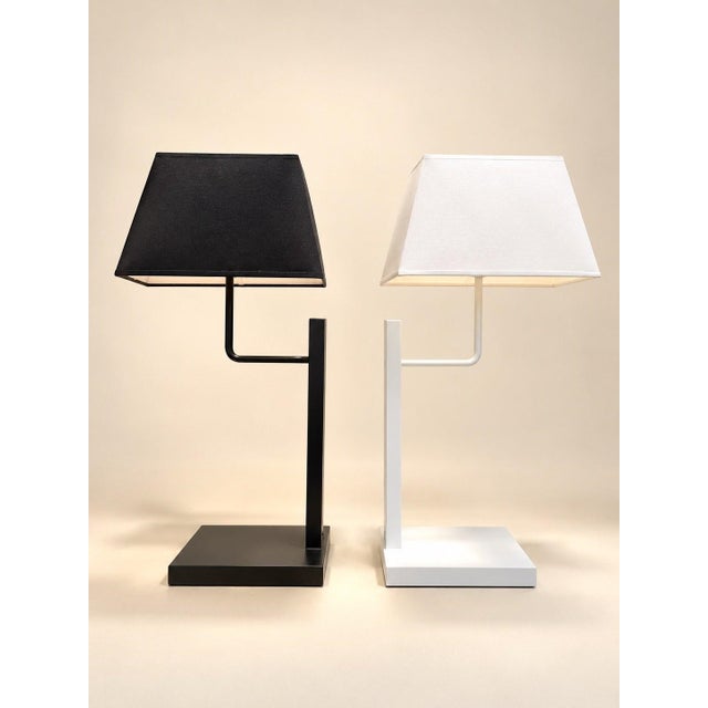 Vintage Table Lamps in Lacquered Metal and Fabric, 2010s, Set of 2 For Sale - Image 4 of 5