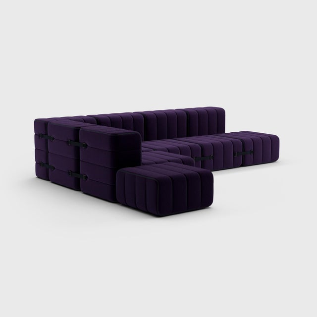 Modular Corner Sofa in Jet Fabric by Ambivalenz, Set of 12 For Sale - Image 15 of 18